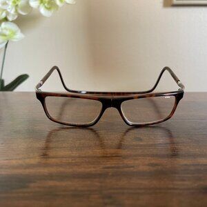 CliC Magnetic Reading Glasses Frames Only Tortoise Brown Rectangular Unisex